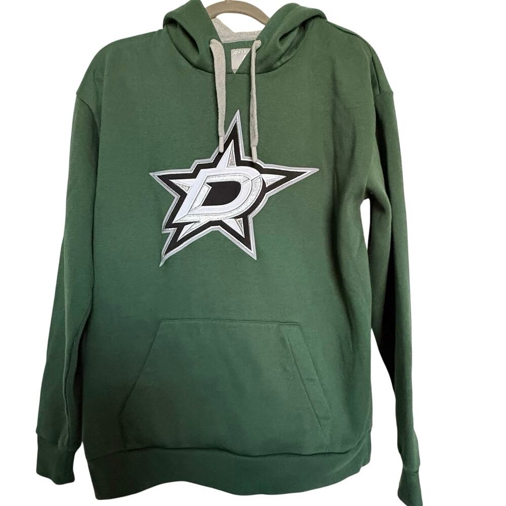 Dallas Stars Victory Pullover Hoodie Green Women’s Size L Antigua NHL
